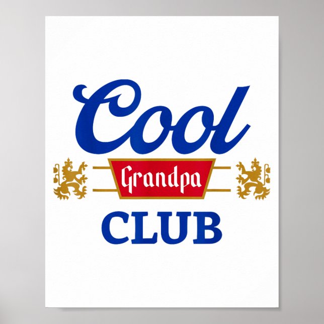 Retro Cool Grandpa Club Family Matching Father's D Poster (Front)