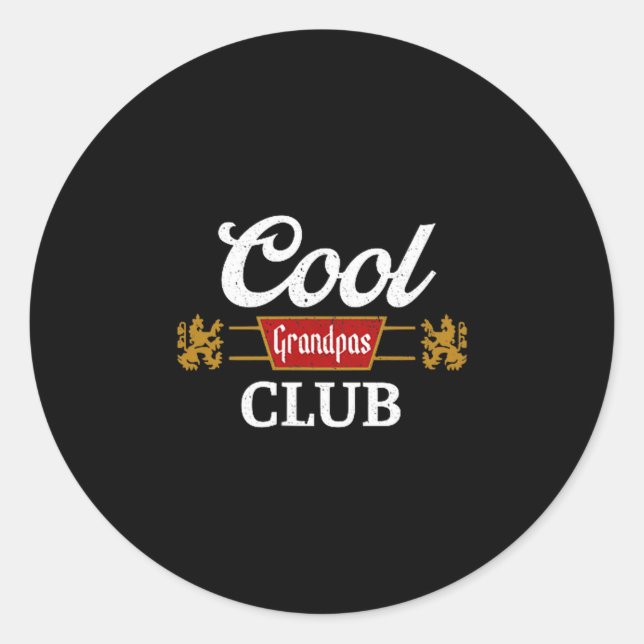 Retro Cool Grandpas Club Family Matching Father's  Classic Round Sticker (Front)