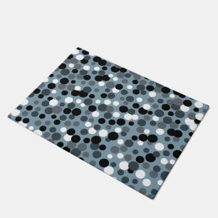 Retro Cool Grey Dots Doormat Welcome Mat Rug Gift