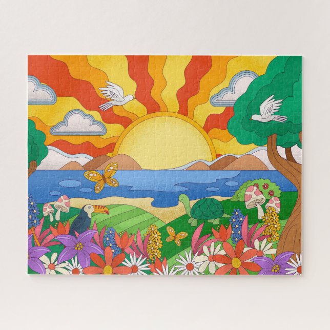 Retro Cool Landscape Jigsaw Puzzle (Horizontal)