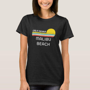 Retro Cool Malibu Beach California Beach 70s Sunse T-Shirt