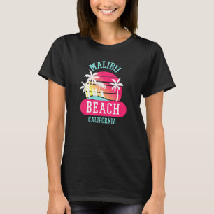 Retro Cool Malibu Beach California Beaches Sunset  T-Shirt