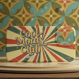 Retro Cool Moms Club Sunburst Vintage Typography iPhone 13 Pro Max Case