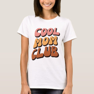 Retro Cool Mum Club in Groovy Waves T-Shirt