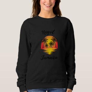 Retro Cool Negril Jamaica Reflecting Sunset Art Sweatshirt