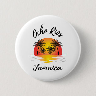 Retro Cool Ocho Rios Beaches Vintage Sunset Novelt 6 Cm Round Badge
