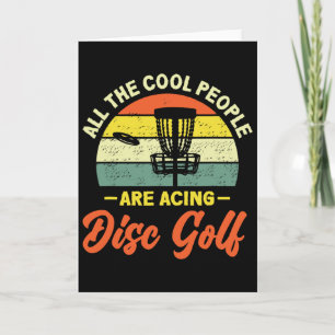 Retro Cool People Acing Disc Golf Card