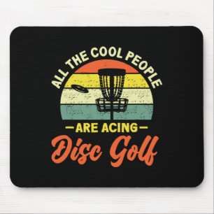 Retro Cool People Acing Disc Golf Mouse Mat