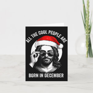 Retro Cool People Are Born In December Christian C Card