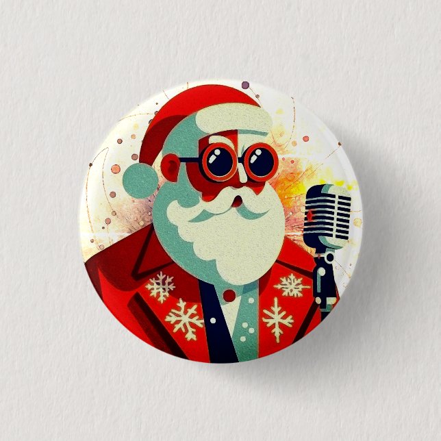 Retro Cool Santa 3 Cm Round Badge (Front)