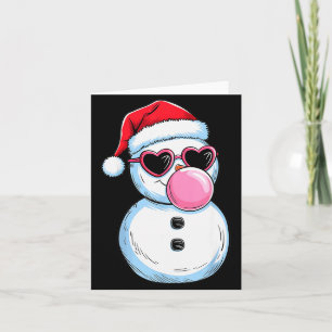 Retro Cool Snowman With Sungles Christmas Blowing Card