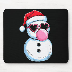 Retro Cool Snowman With Sungles Christmas Blowing Mouse Mat