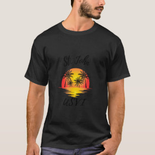 Retro Cool St John Usvi Reflecting Sunset  1 T-Shirt