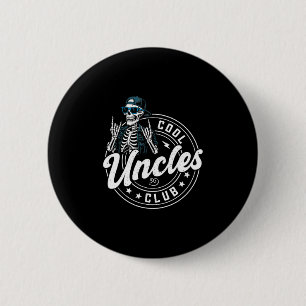 Retro Cool Uncles Club Funny Skeleton New Uncle Me 6 Cm Round Badge