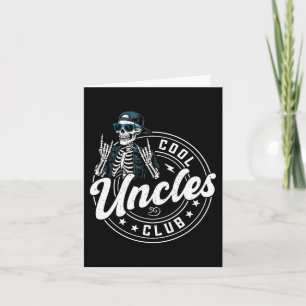 Retro Cool Uncles Club Funny Skeleton New Uncle Me Card