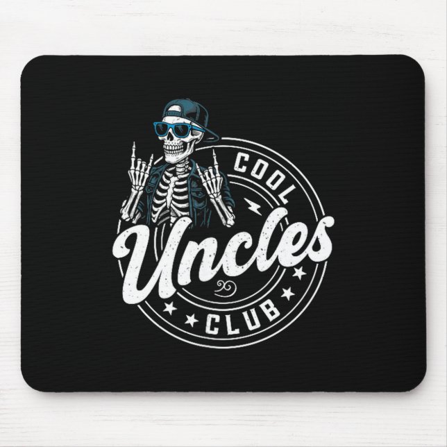Retro Cool Uncles Club Funny Skeleton New Uncle Me Mouse Mat (Front)