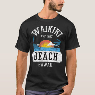Retro Cool Waikiki Beach Hawaii Island beachball k T-Shirt