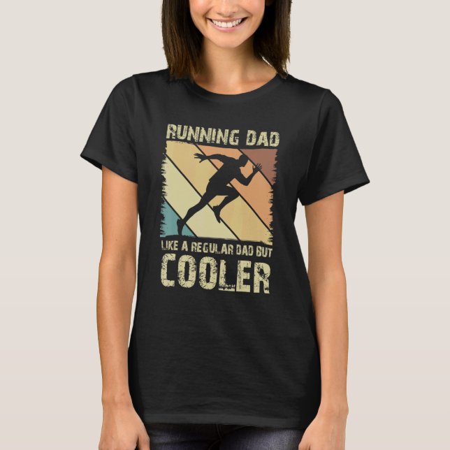Retro Cooler Father Marathoner Marathon Runner Run T-Shirt (Front)