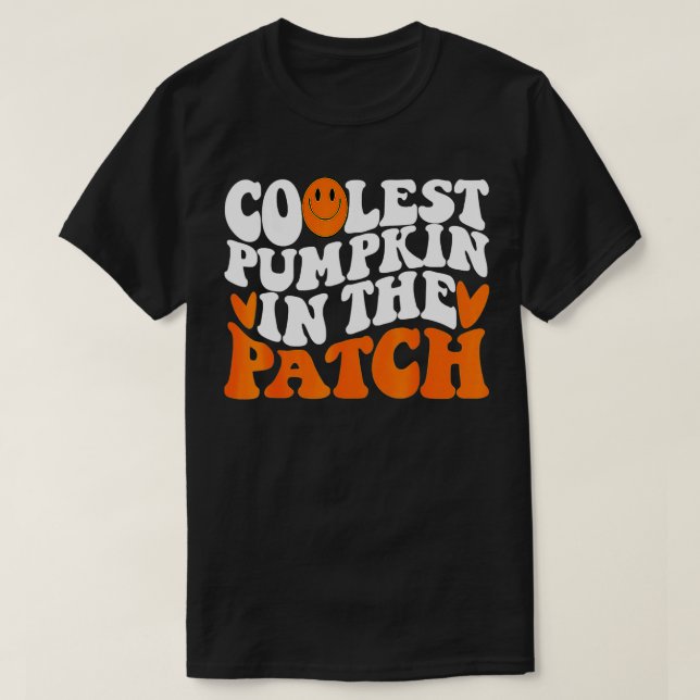 Retro Coolest Pumpkin In The Patch Halloween  T-Shirt (Design Front)