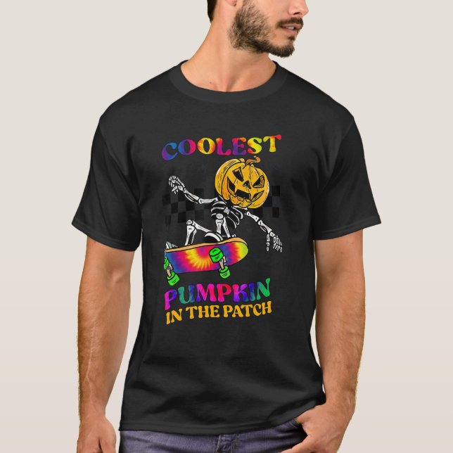 Retro Coolest Pumpkin In The Patch Skateboarding B T-Shirt (Front)