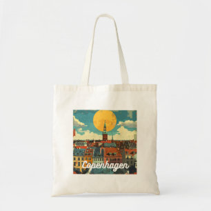 Retro Copenhagen Skyline  Tote Bag