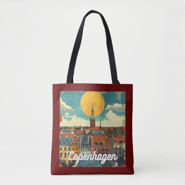 Retro Copenhagen Skyline  Tote Bag (Front)