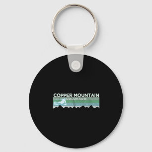 Retro Copper Mountain, Colorado Distressed Skiing Key Ring