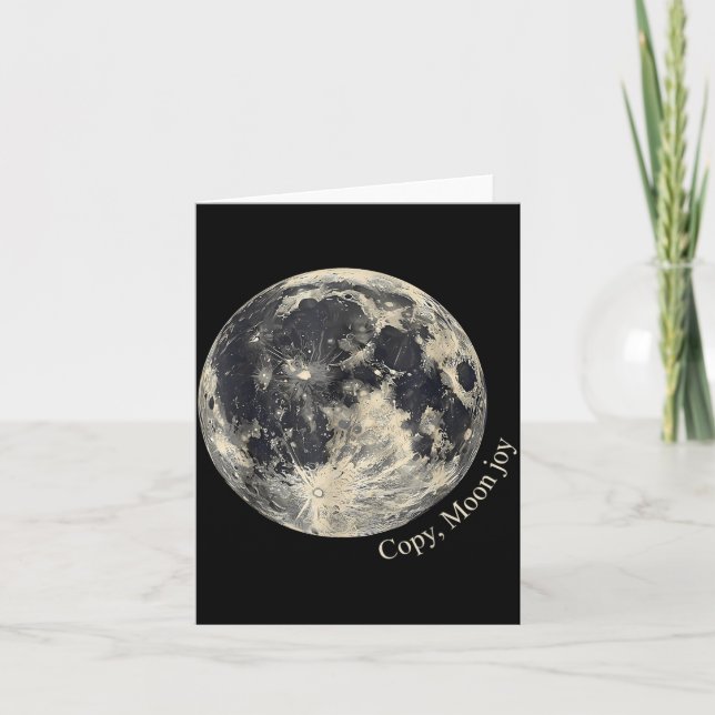 Retro Copy Moon Joy Funny Lunar Quote Space Lover Card (Front)