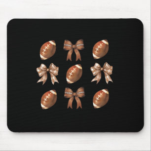 Retro Coquette Bow American Football Thanksgiving  Mouse Mat