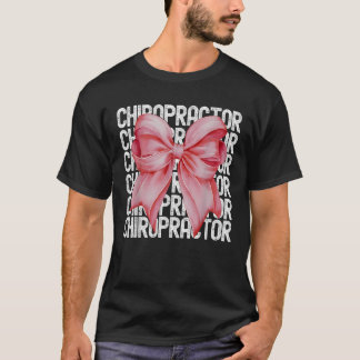 Retro Coquette Bow Chiropractor Spine Doctor Chiro T-Shirt