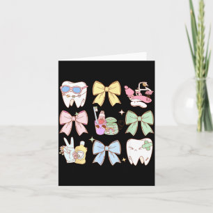 Retro Coquette Bow Dental Hygienist Teeth Dentist Card