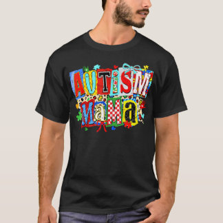 Retro Coquette Bow Puzzle Autism Mama Awareness Mo T-Shirt