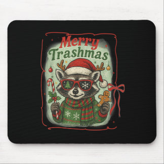 Retro Coquette Merry Trashmas Racoon Christmas Cu Mouse Mat