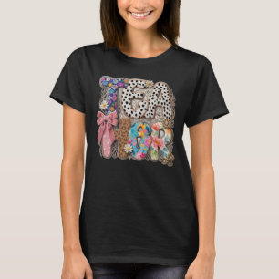 Retro Coquette Teacher - Floral Leopard T-Shirt