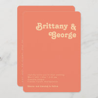 Retro Coral All In One Rounded Edges Wedding