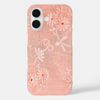 Retro Coral Eyelet Floral Design