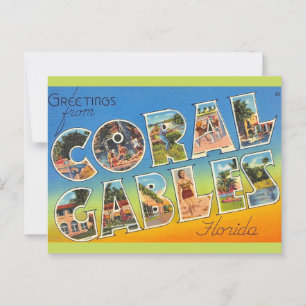 Retro Coral Gables Florida Postcard