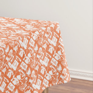 Retro Coral or Any Colour Telephone Pattern Tablecloth