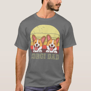 Retro Corgi Dad Design Funny Pembroke Welsh Corgi T-Shirt