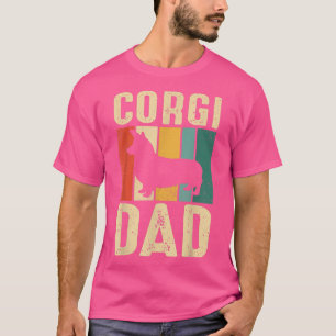 Retro Corgi Dad Dog Owner Pet Lover Welsh Corgi Fa T-Shirt
