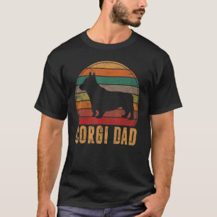 Retro Corgi Dad Dog Owner Pet Welsh Corgi Father T-Shirt