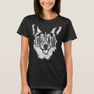 Retro Corgi Dad Dog Owner Pet Welsh Corgi Fathers T-Shirt