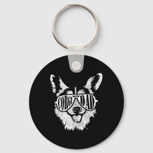 Retro Corgi Dad Gift Dog Owner Pet Welsh Corgi Fat Key Ring