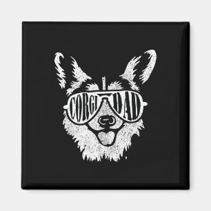 Retro Corgi Dad Gift Dog Owner Pet Welsh Corgi Fat Magnet