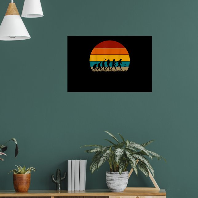 Retro Cornhole Evolution Funny Cornhole Poster (Living Room 1)