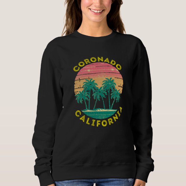 Retro Coronado Vacation Souvenir Palm Tree Sweatshirt (Front)