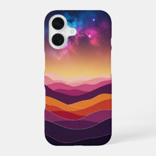 Retro Cosmic Hills iPhone 16 Case