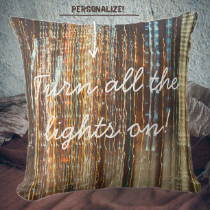 Retro cosmic lights cushion