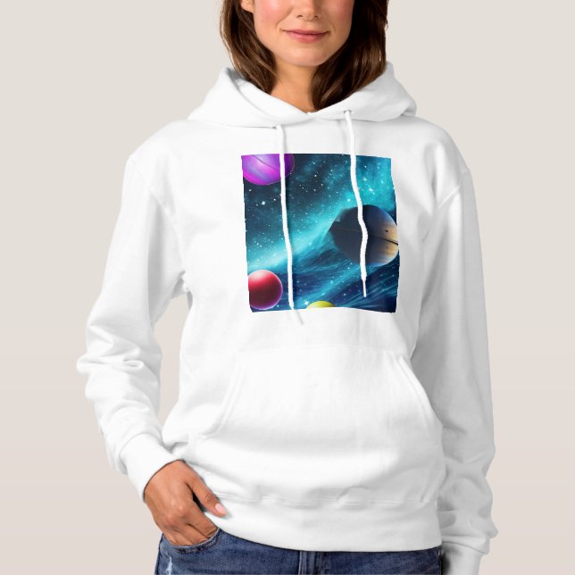 Retro Cosmic Multiverse Galactic Graphic Hoodie (Front)