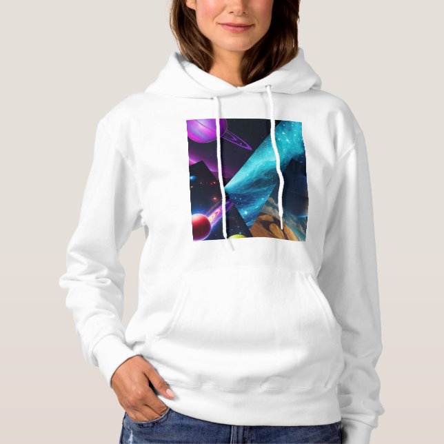 Retro Cosmic Multiverse Galactic Graphic Hoodie (Front)